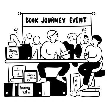 An author signing books for readers, looking both proud and nervous