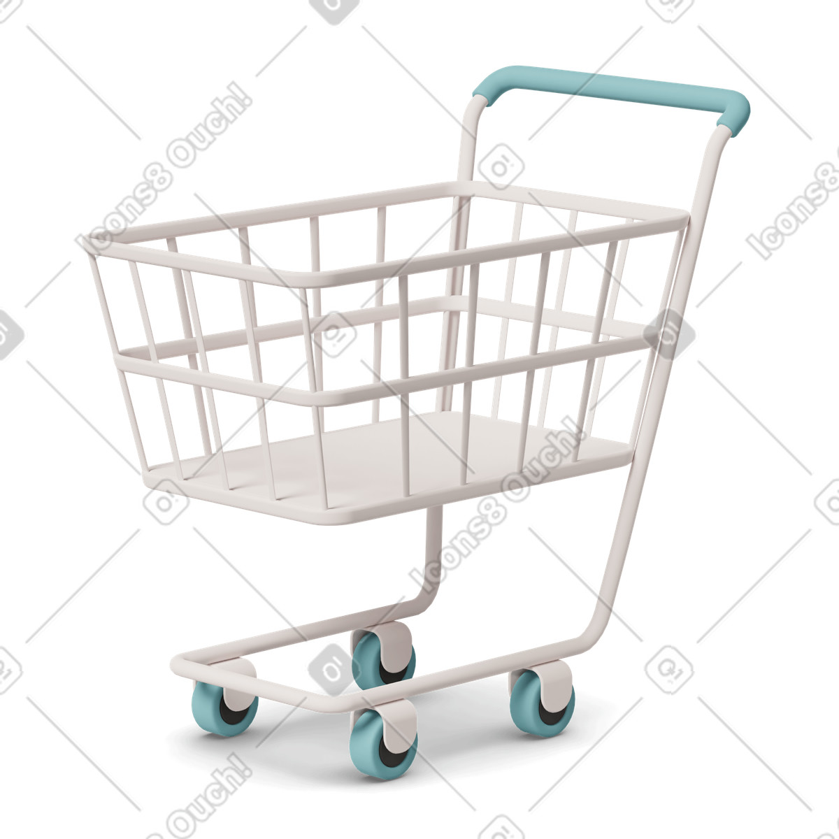 3D Casual life スタイルの Shopping cart のイラストをPNG、SVG形式でダウンロード