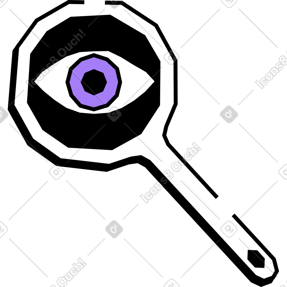 Lupe mit einem auge-Illustration im Amethyst-Stil als Download in PNG, SVG