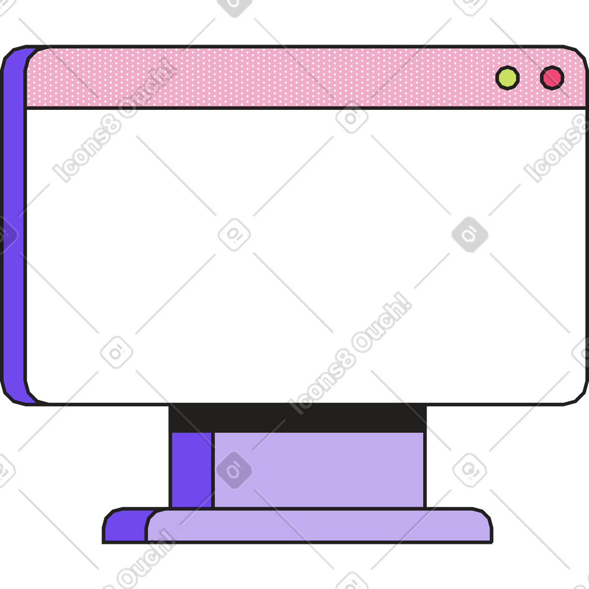 Schermo del computer illustrazione in stile Dazzle scarica in PNG, SVG