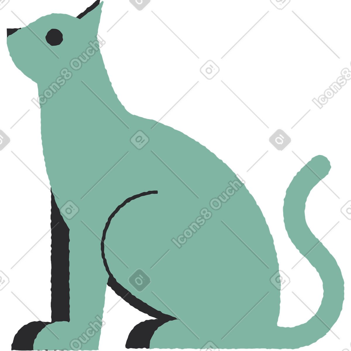 Ilustração de Gato em no estilo Pablo para baixar em PNG, SVG