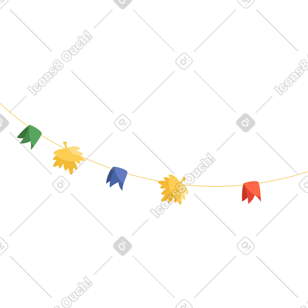 Girlande-Illustration im Social-Stil als Download in PNG, SVG