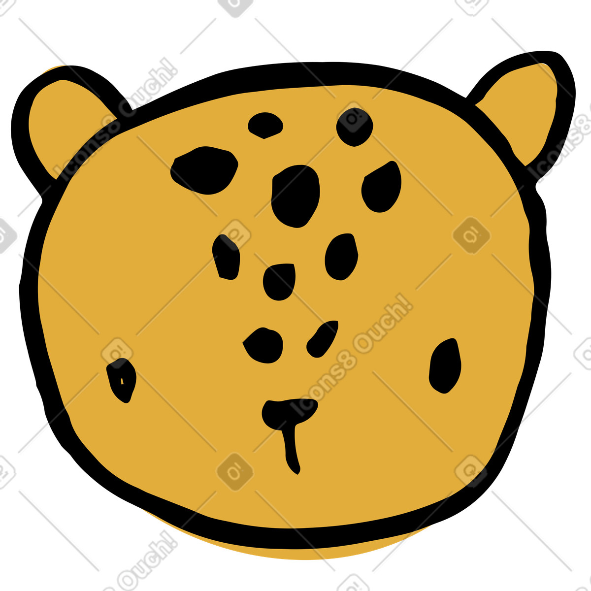 Ilustración Cabeza de guepardo en estilo Scandi a descargar en PNG y SVG