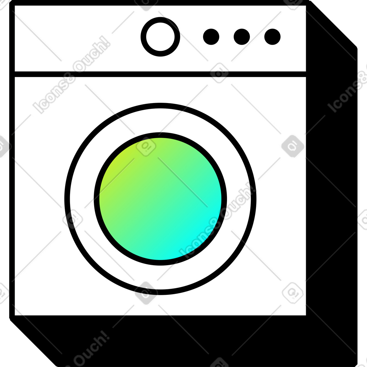 Illustration Machine à laver dans le style Memphis télécharger aux formats PNG, SVG