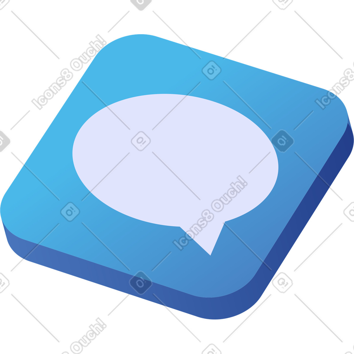 Chat icon for messaging app interface and online conversation notifications illustrazione in stile Quantum scarica in PNG, SVG