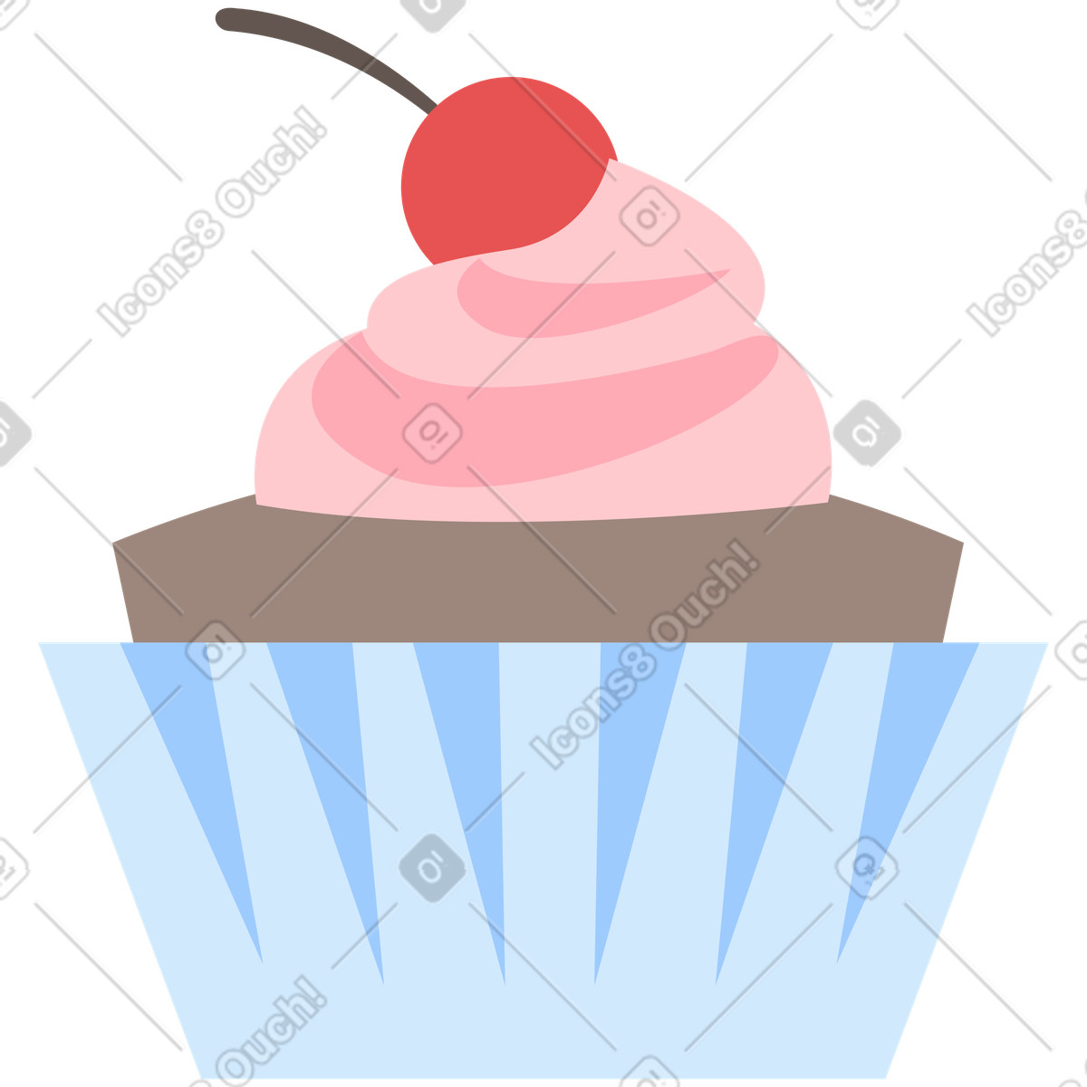 Cupcake-Illustration im Pale-Stil als Download in PNG, SVG