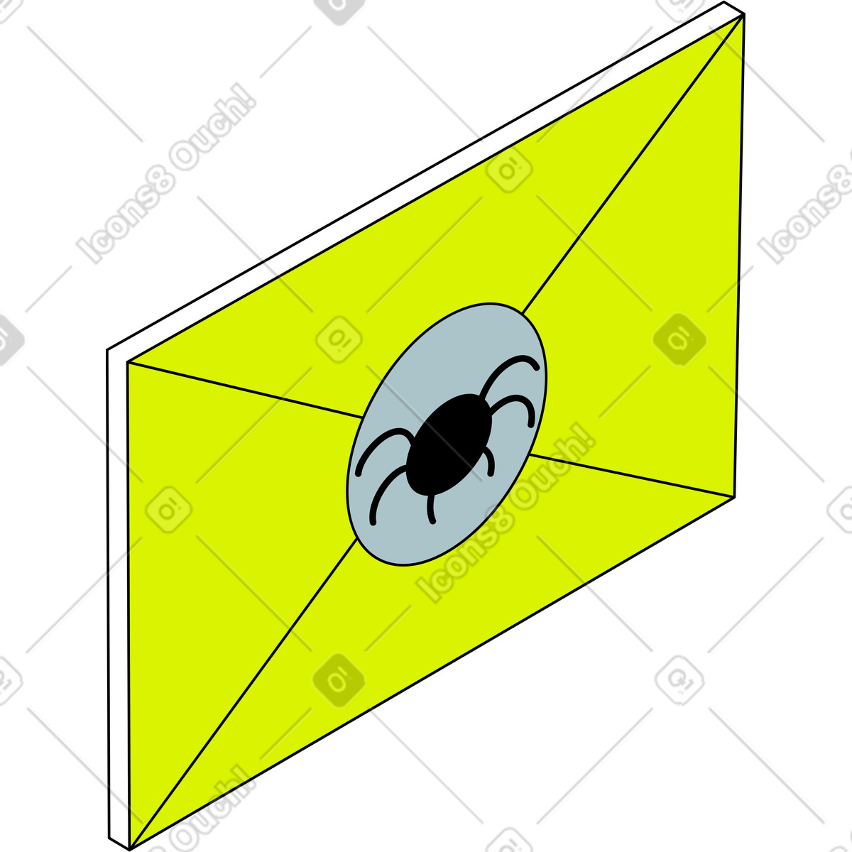 Lettera con un virus illustrazione in stile Isometric scarica in PNG, SVG