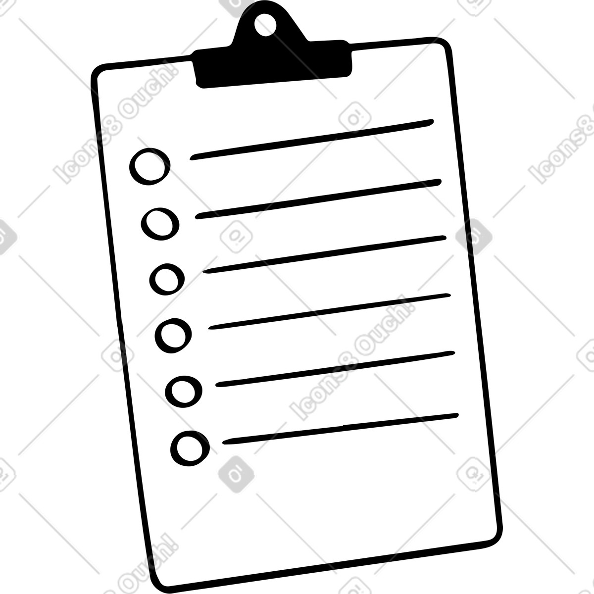 Ilustración Portapapeles con lista de verificación en estilo Journal a descargar en PNG y SVG