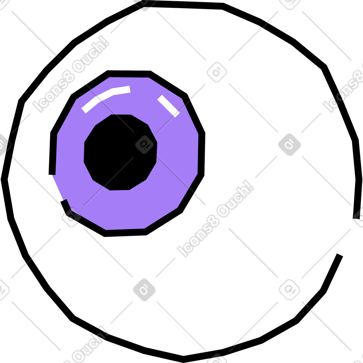 Augapfel-Illustration im Amethyst-Stil als Download in PNG, SVG