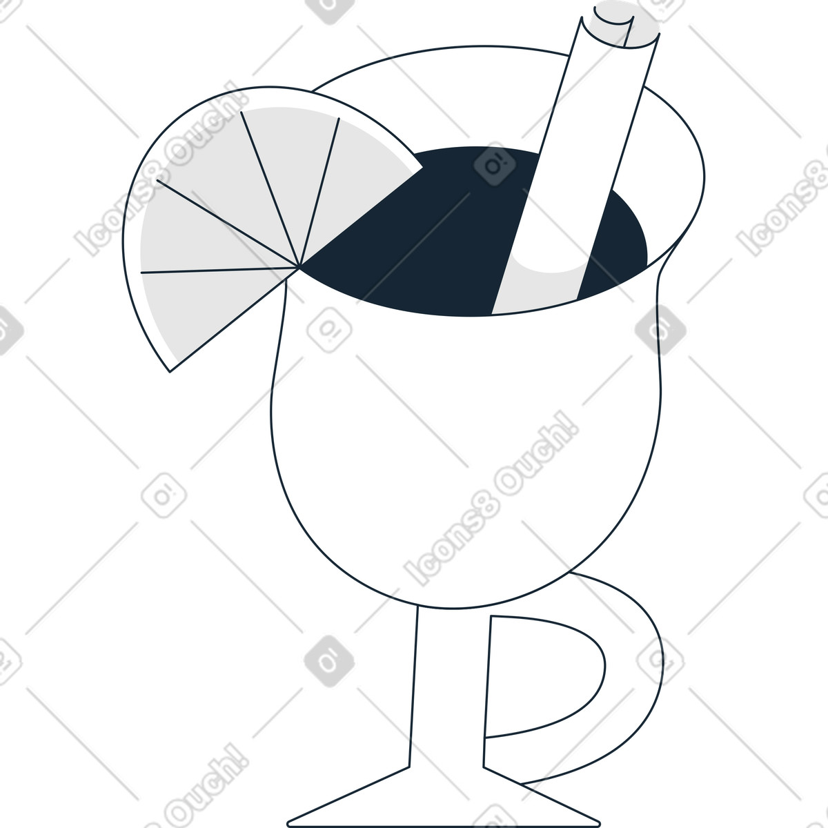 Ilustración Vino caliente en una copa estilo Indigo a descargar PNG y SVG