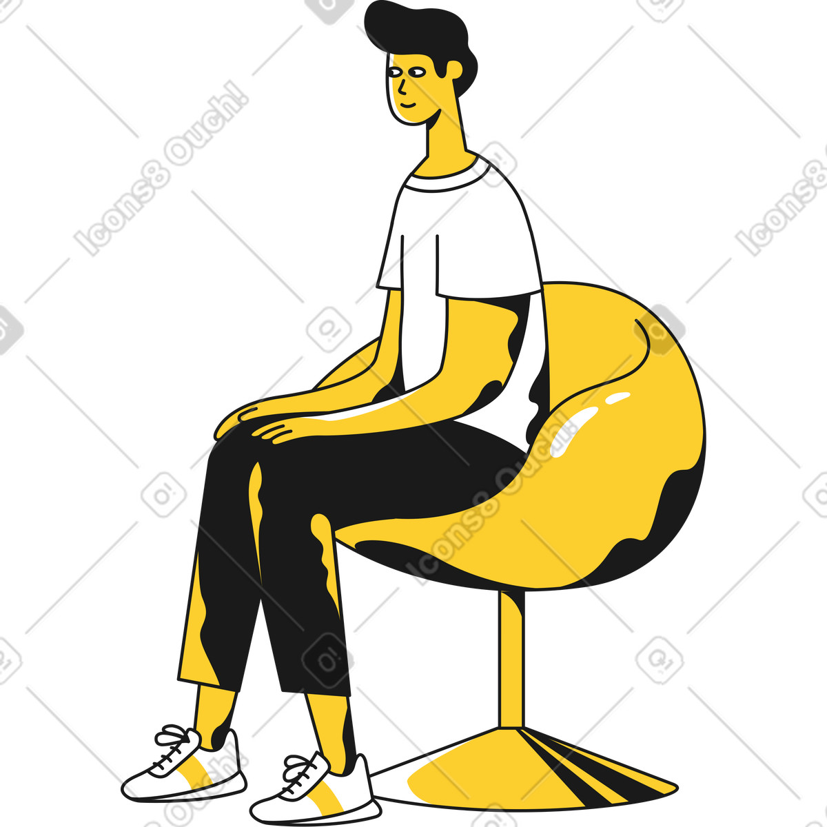 下载 Taxi 风格的 坐着的人 插画，支持 PNG、SVG 格式