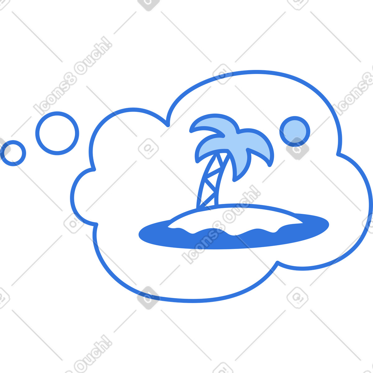 下载 Sky 风格的 带有假期图标的思想泡泡 插画，支持 PNG、SVG 格式