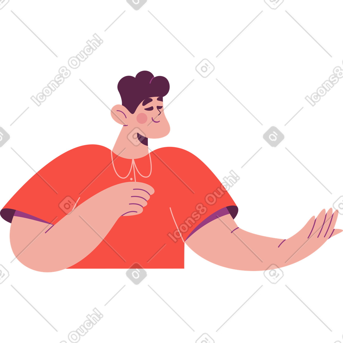 下载 Sammy 风格的 男人伸出他的手 插画，支持 PNG、SVG 格式