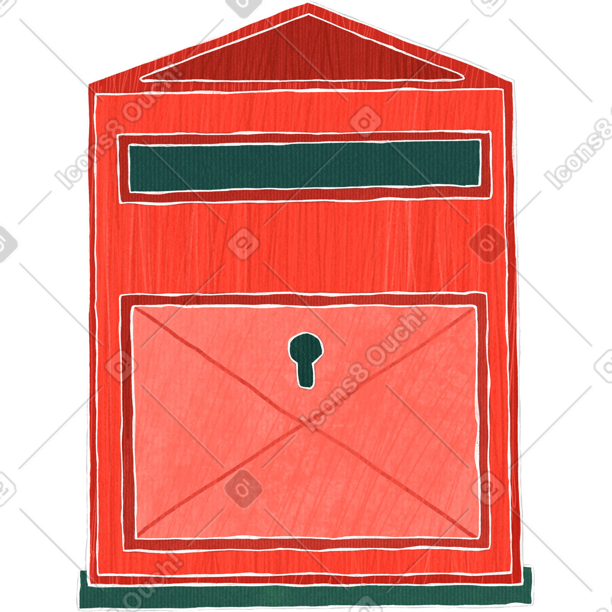 Red mailbox illustration in Crafty style download in PNG, SVG