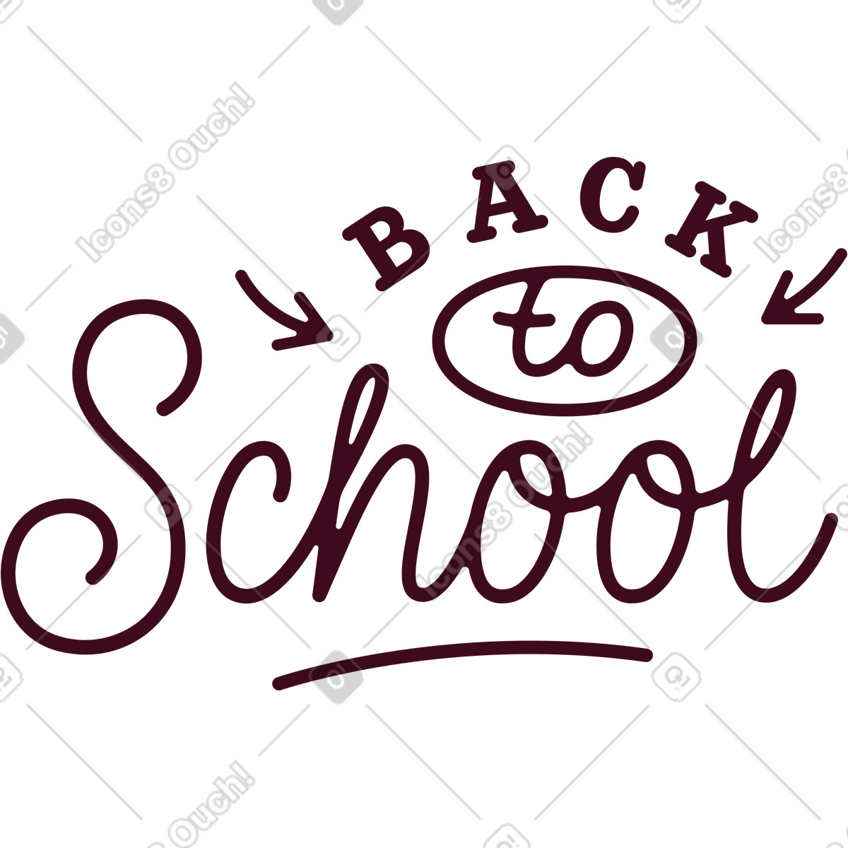 Иллюстрация Lettering back to school в стиле Eastwood — скачать в форматах PNG, SVG