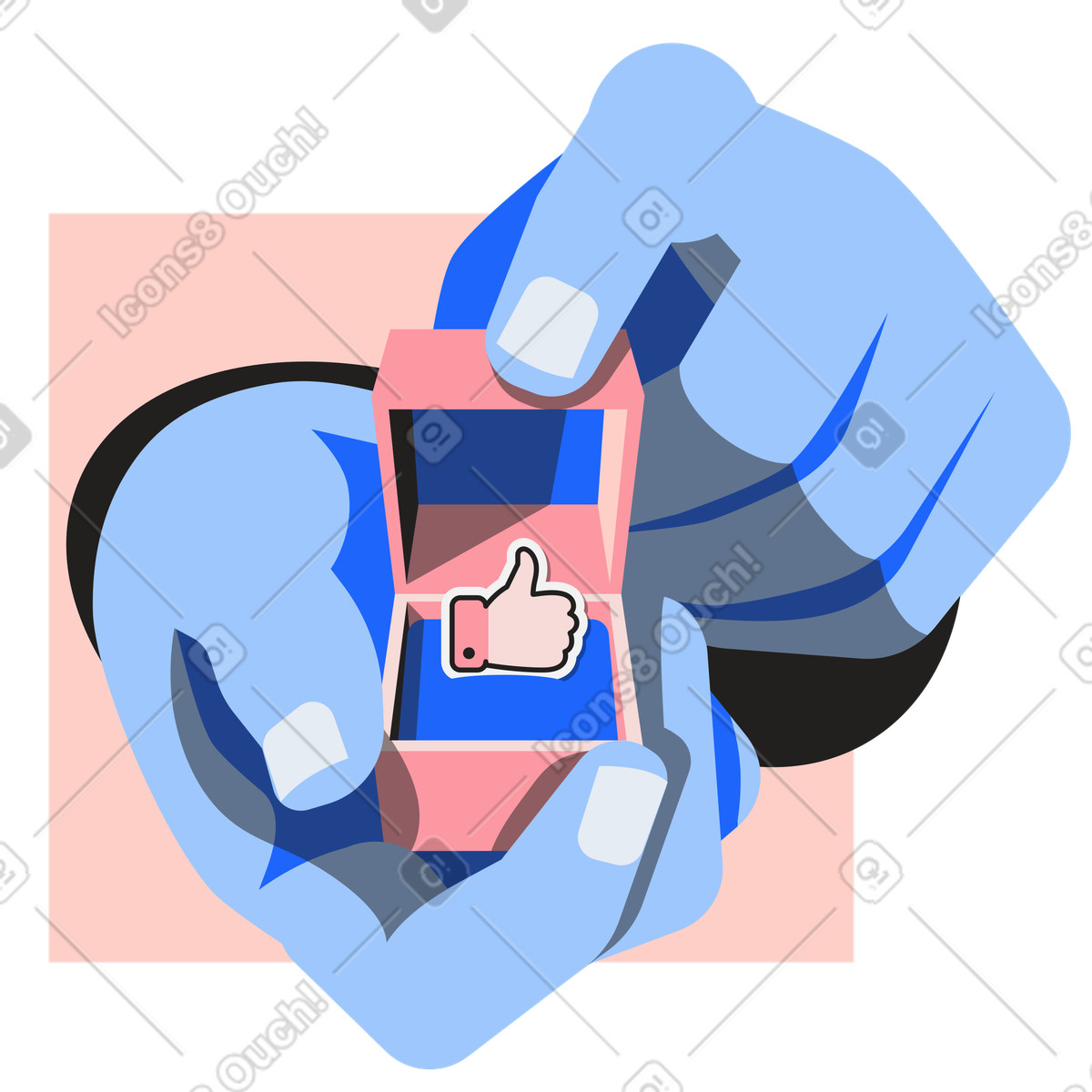 Proposing with a like reaction illustration clipart graphics vector design