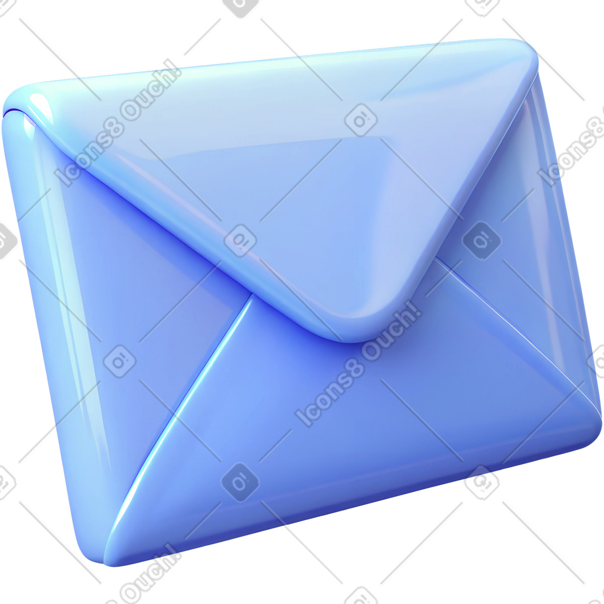 Ilustración Blue plastic mail envelope en estilo 3D Cutie a descargar en PNG y SVG