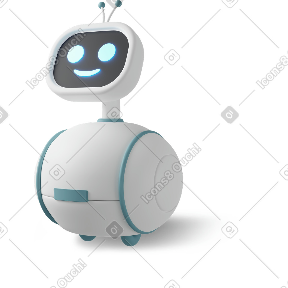 Ilustración Robot smiling en estilo 3D Casual life a descargar en PNG y SVG
