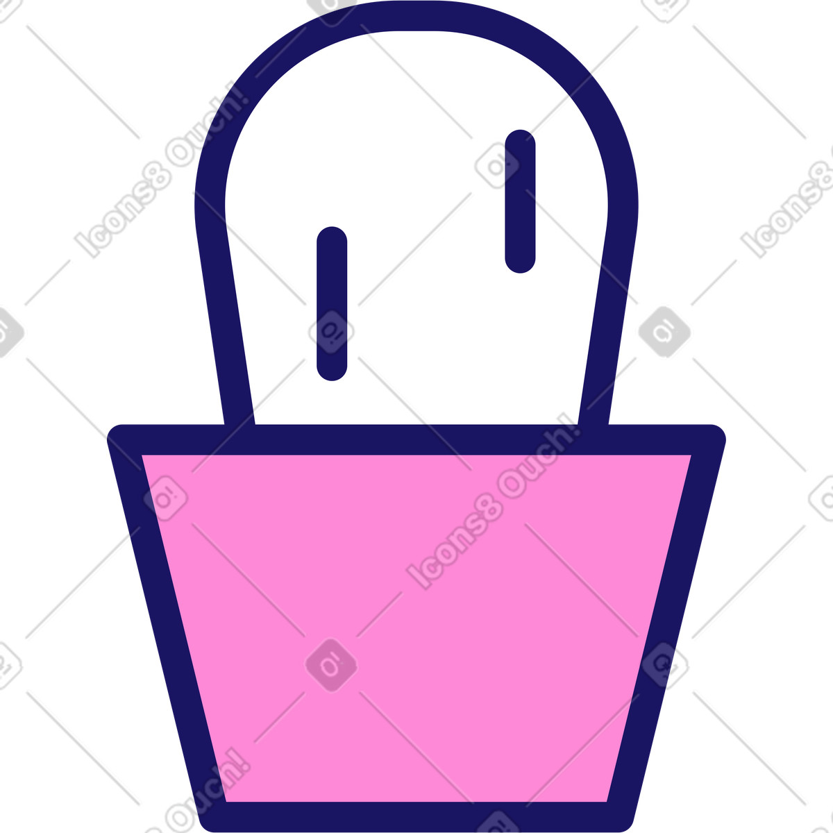 Cactus bianco in un vaso rosa illustrazione stile Matey scarica PNG, SVG