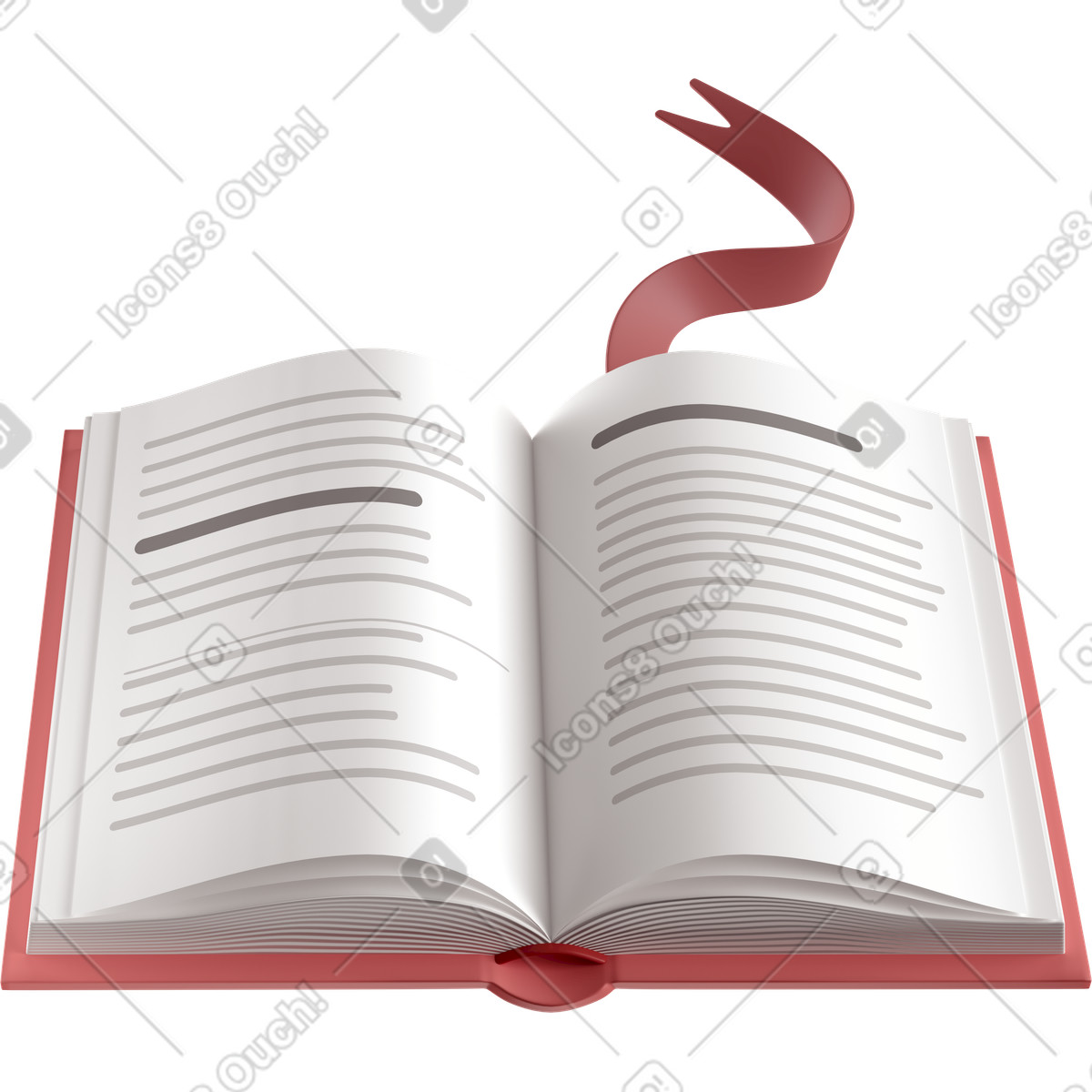 Ilustración Red opened book en estilo 3D Business a descargar en PNG y SVG