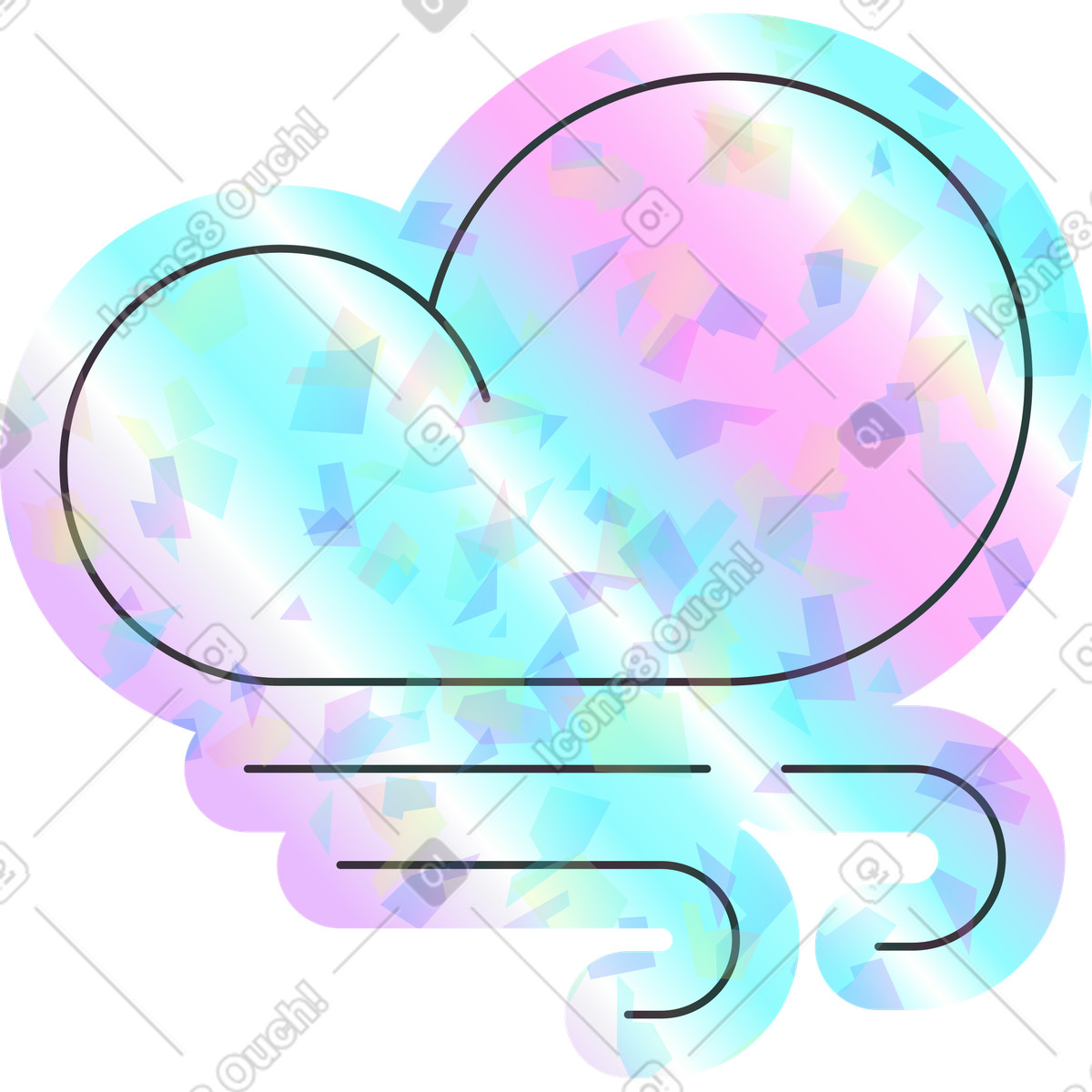 Ilustração de Ventoso em no estilo Holostickers para baixar em PNG, SVG