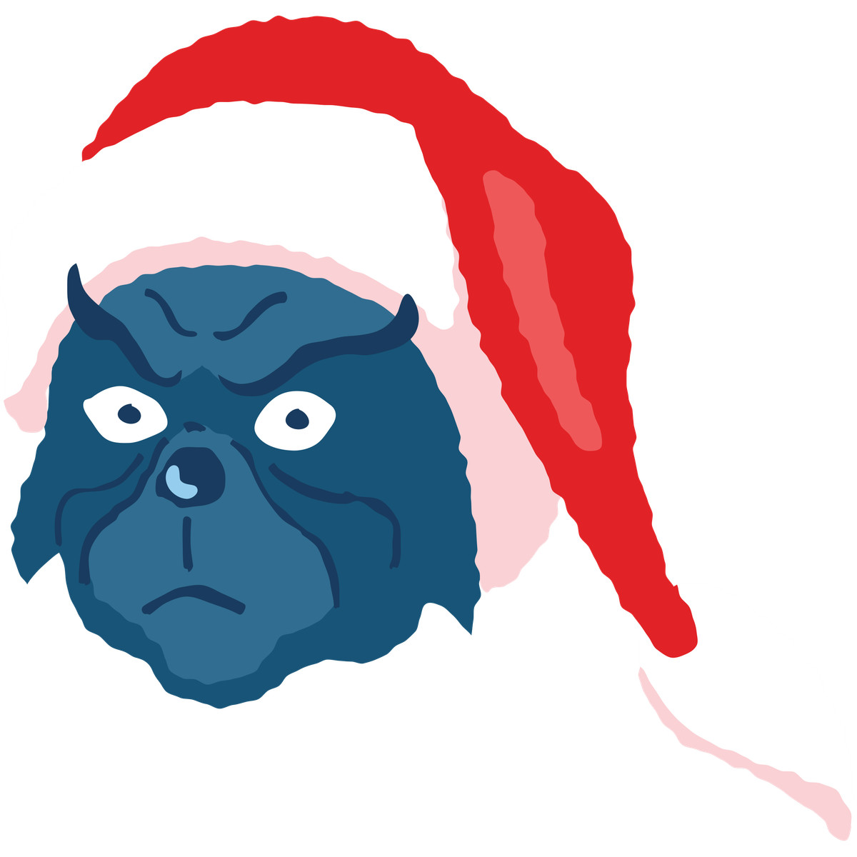 Ilustración Angry christmas character in hat en estilo Cherry a descargar en PNG y SVG