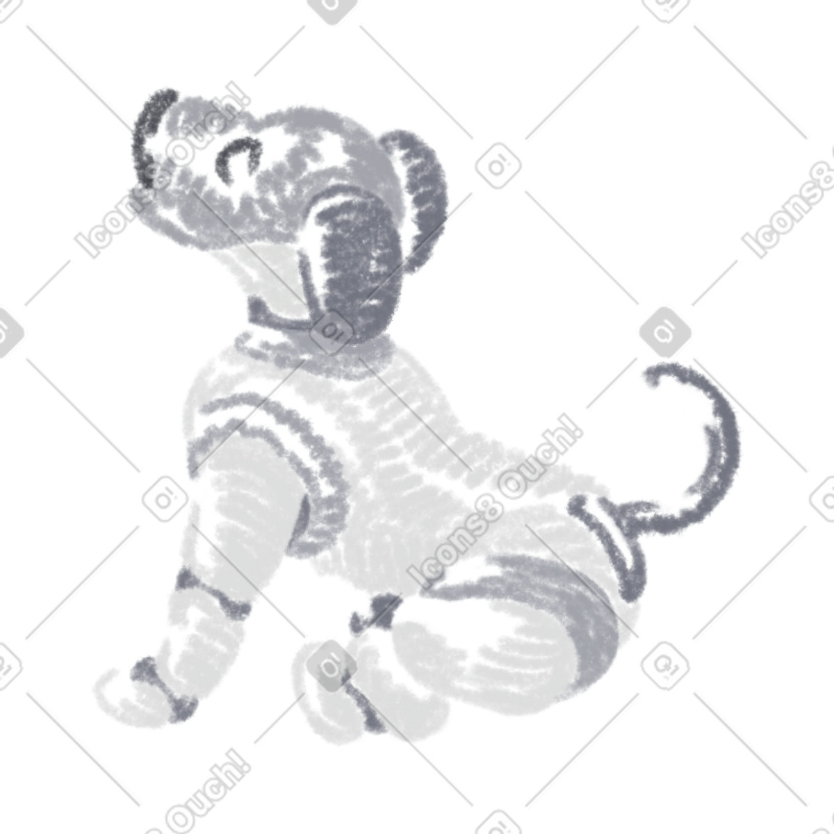 Ilustración Robot dog en estilo Sketchbook a descargar en PNG y SVG