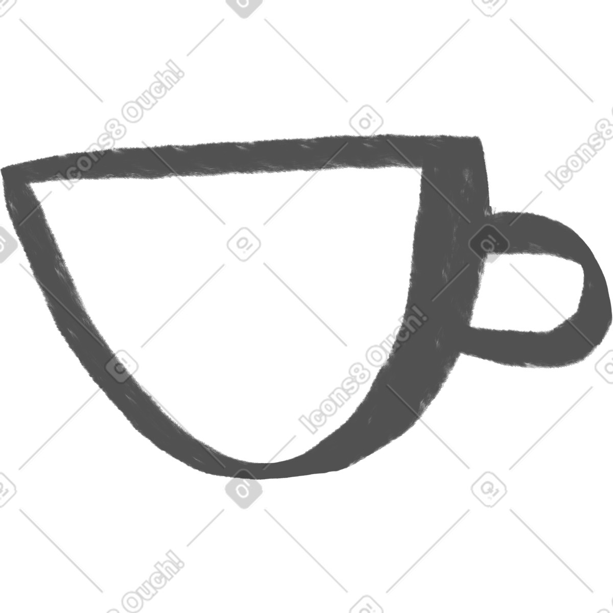 Gray tea cup illustration in Company style download in PNG, SVG