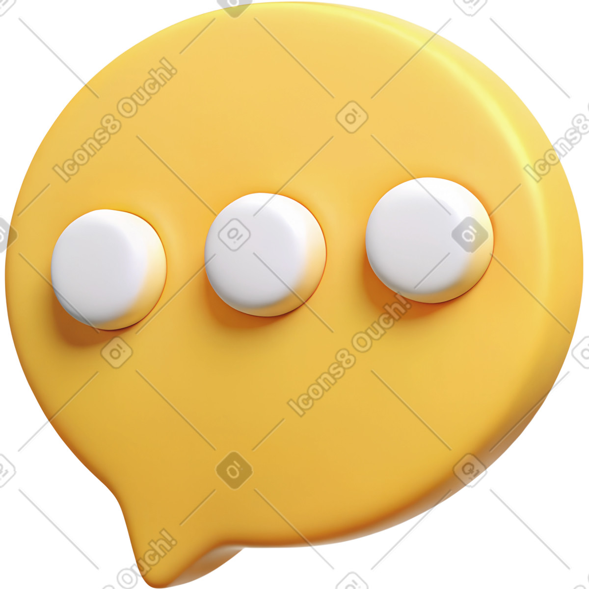 Ilustração de Balão fala plástico em no estilo 3D Cutie para baixar em PNG, SVG
