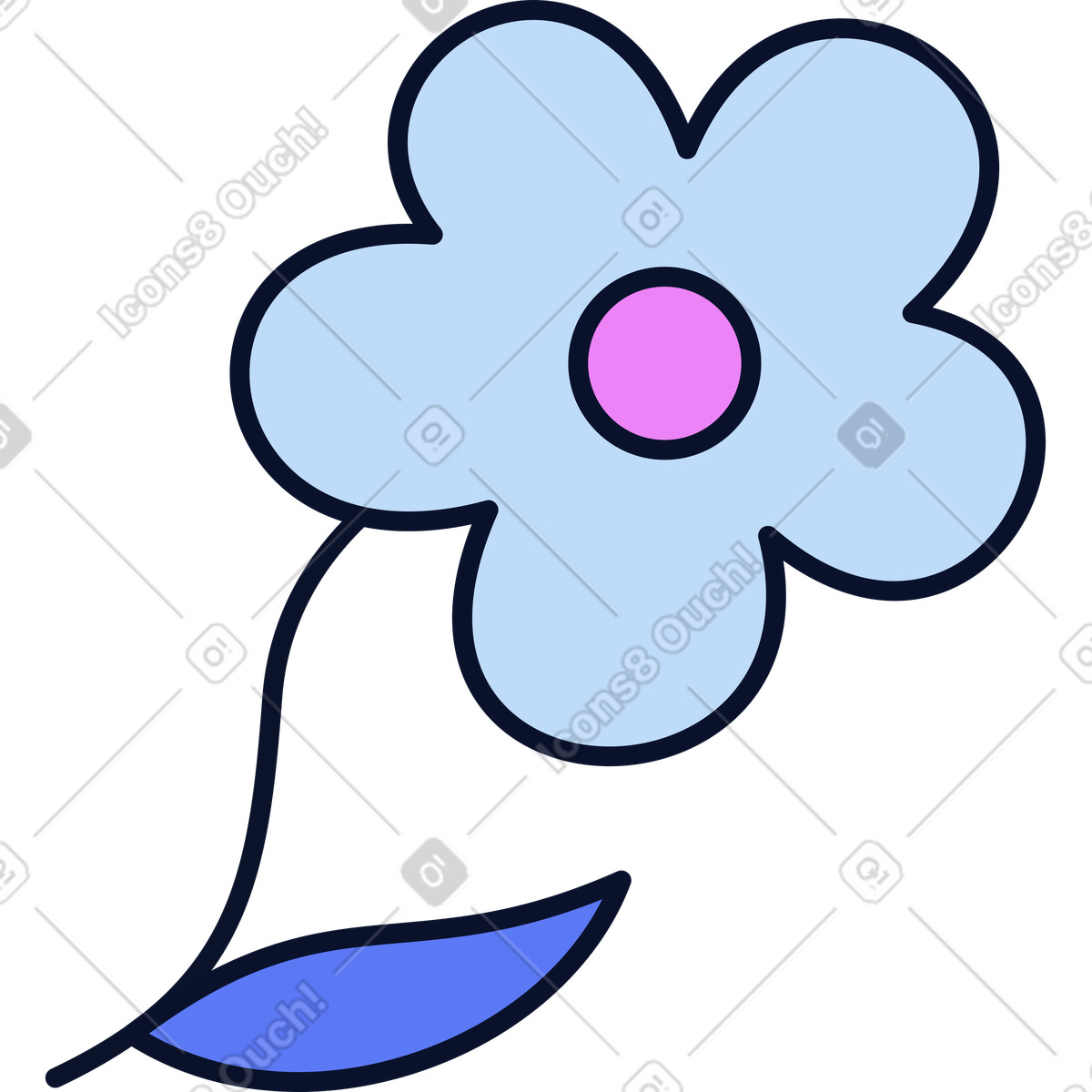 Fiore illustrazione in stile Flexy scarica in PNG, SVG