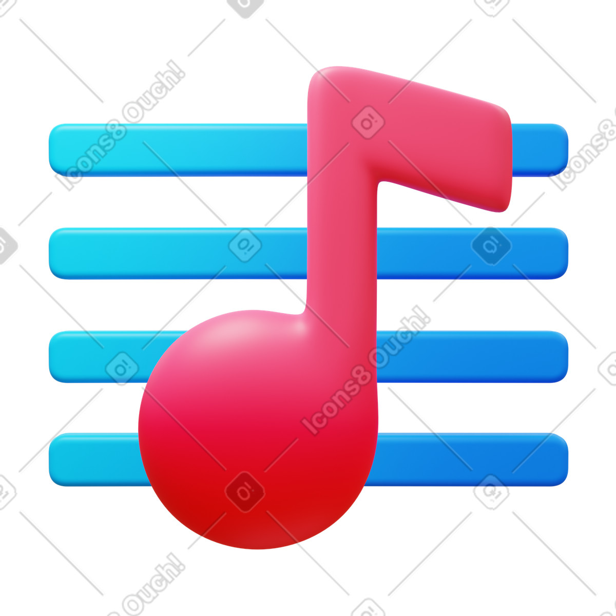 3D Fluency スタイルの Music notation のイラストをPNG、SVG形式でダウンロード