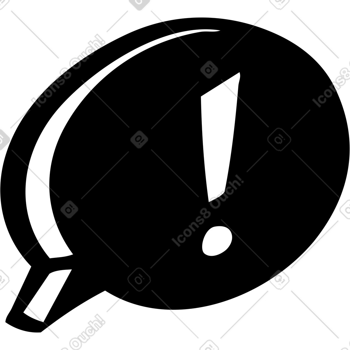 下载 Line 风格的 带有感叹号的对话泡泡 插画，支持 PNG、SVG 格式