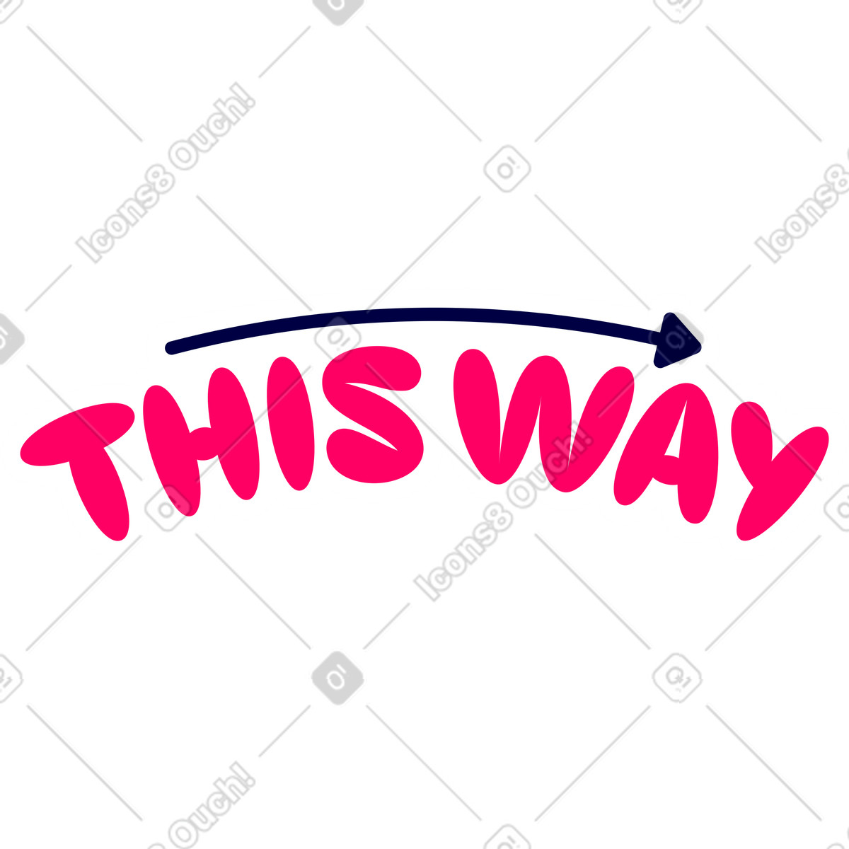 Lettering this way animated illustration in Rondy Stickers style download in GIF, Lottie (JSON), AE