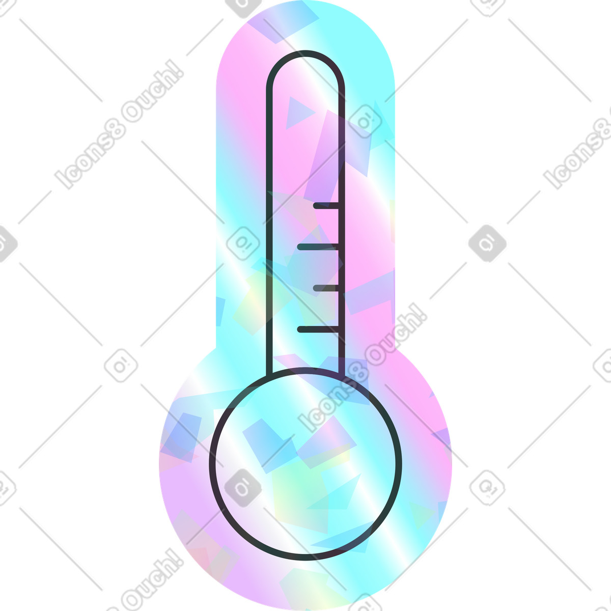 Temperature illustration in Holostickers style download in PNG, SVG