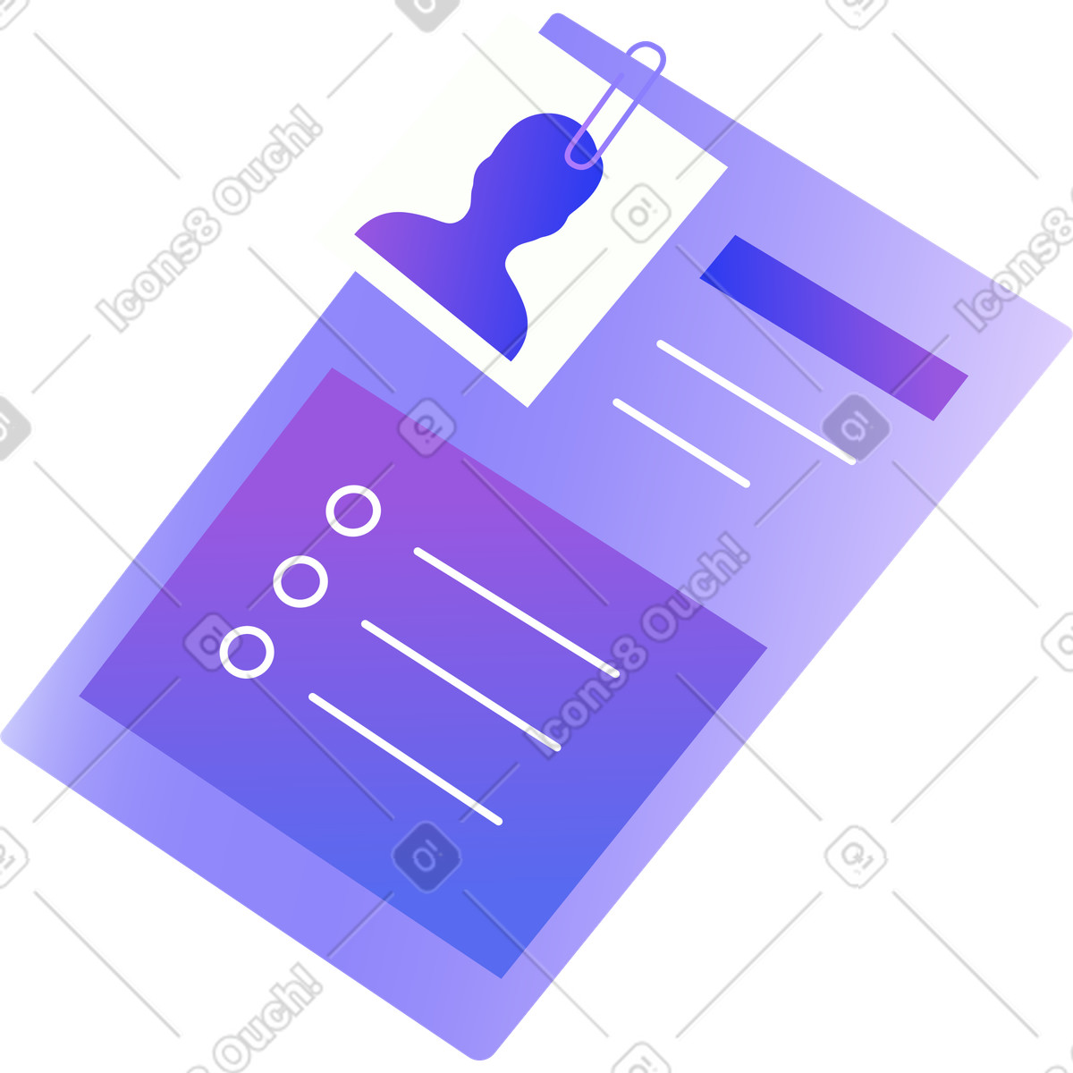 Man resume illustration in Hi-tech style download in PNG, SVG