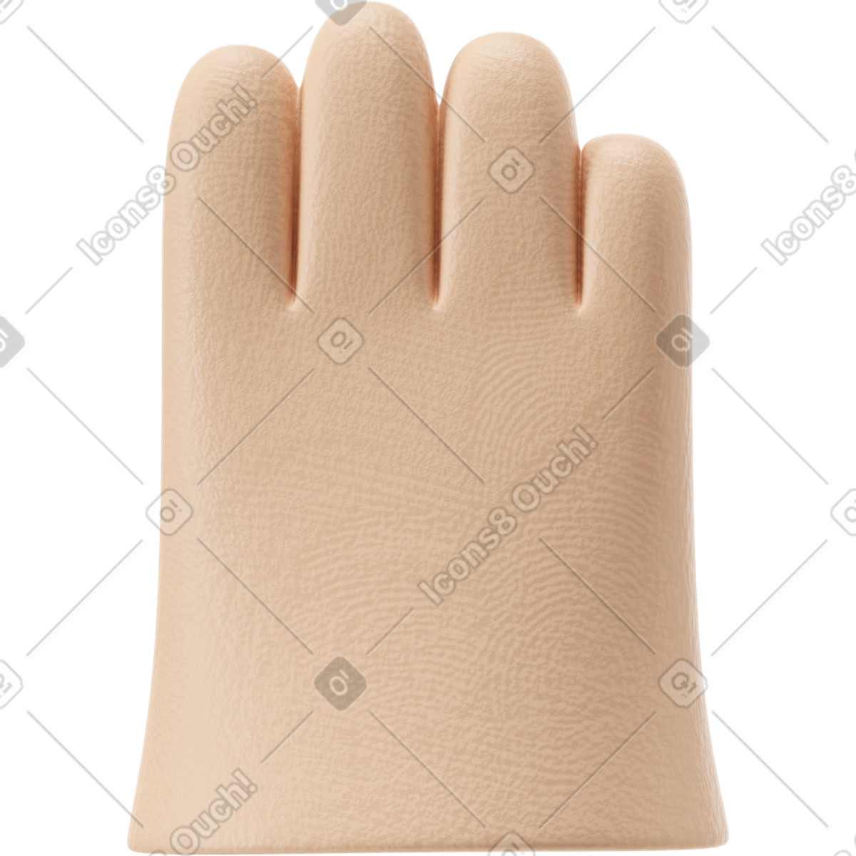 Ilustración Palma de la mano derecha en estilo 3D Stripy a descargar en PNG y SVG