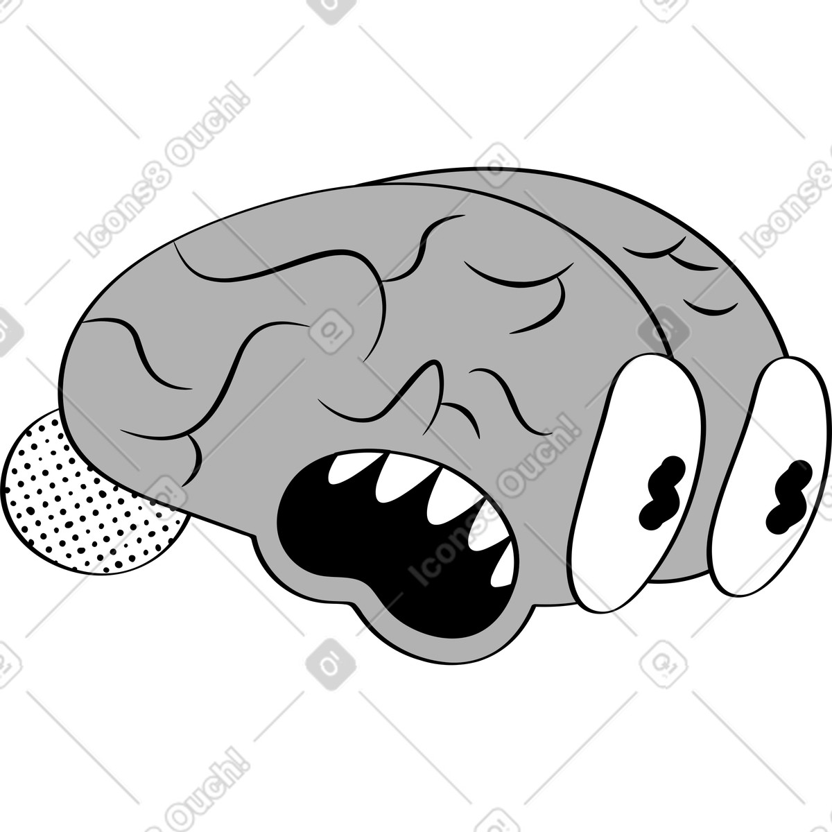 Illustration Cerveau dans le style Looney à télécharger aux formats PNG, SVG