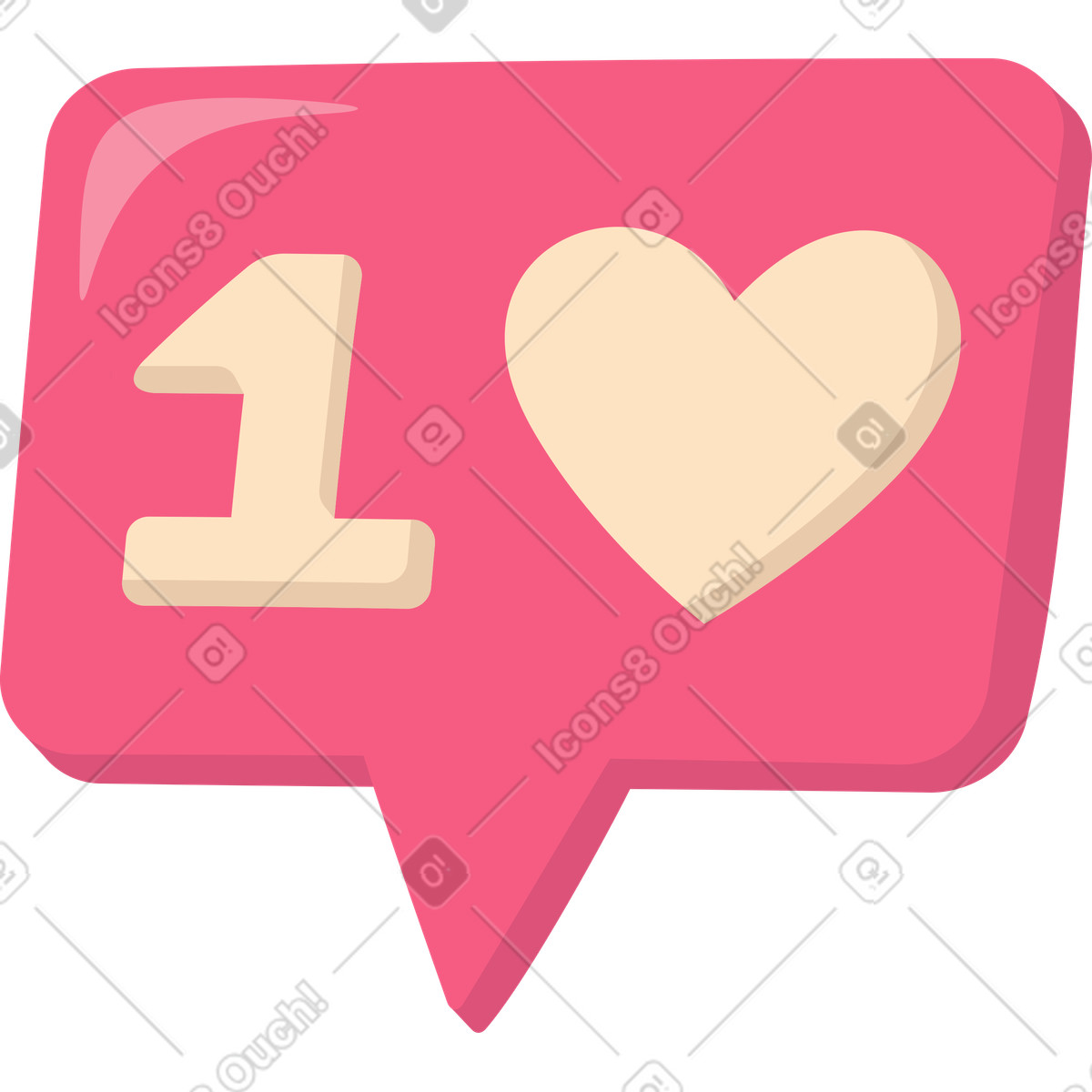 Mi piace rosa più un'icona illustrazione in stile Dizzy scarica in PNG, SVG