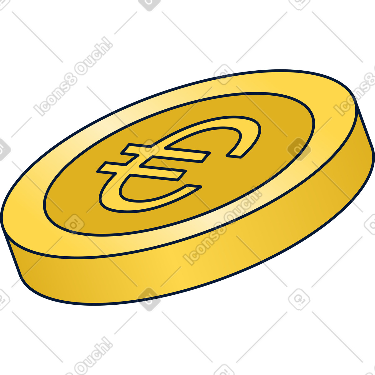 Ilustração de Moeda euro em no estilo Neat para baixar em PNG, SVG
