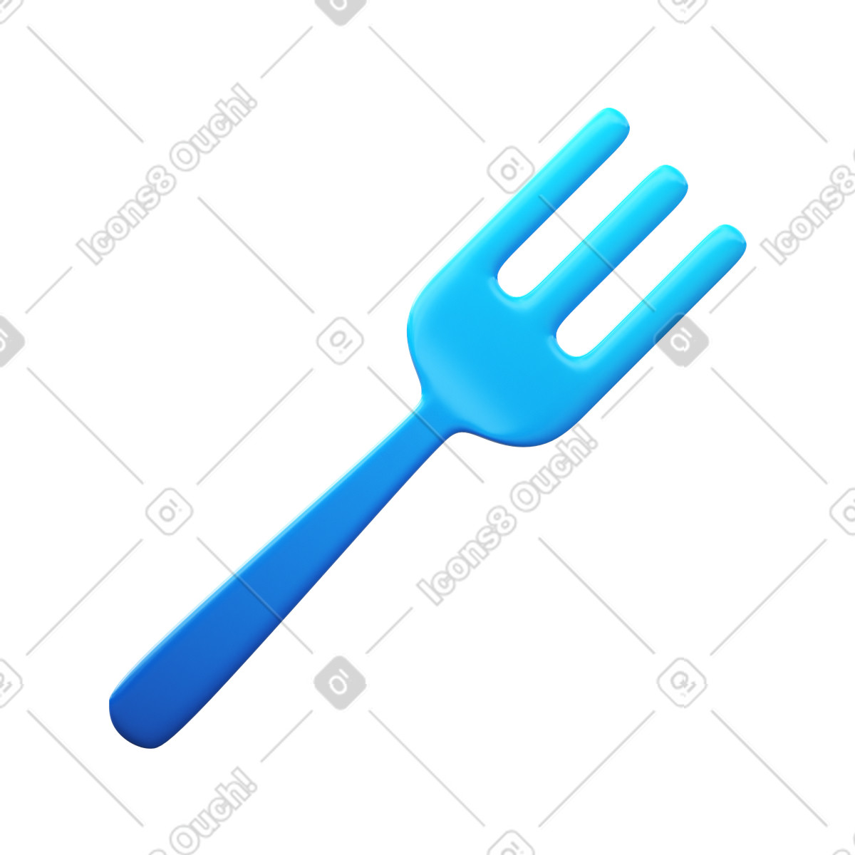 Fork illustration in 3D Fluency style download in PNG, SVG