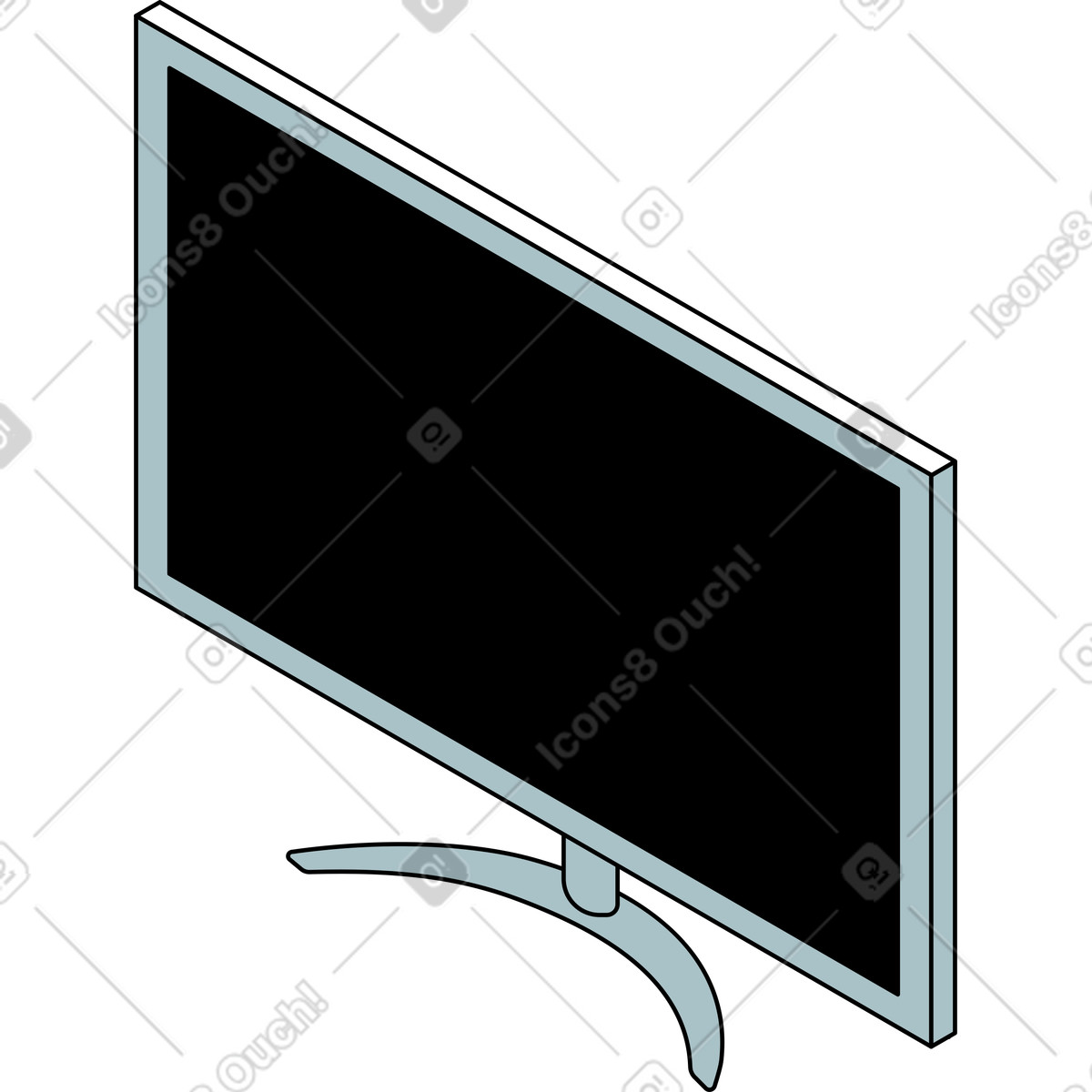Kleiner smart-tv-Illustration im Isometric-Stil als Download in PNG, SVG