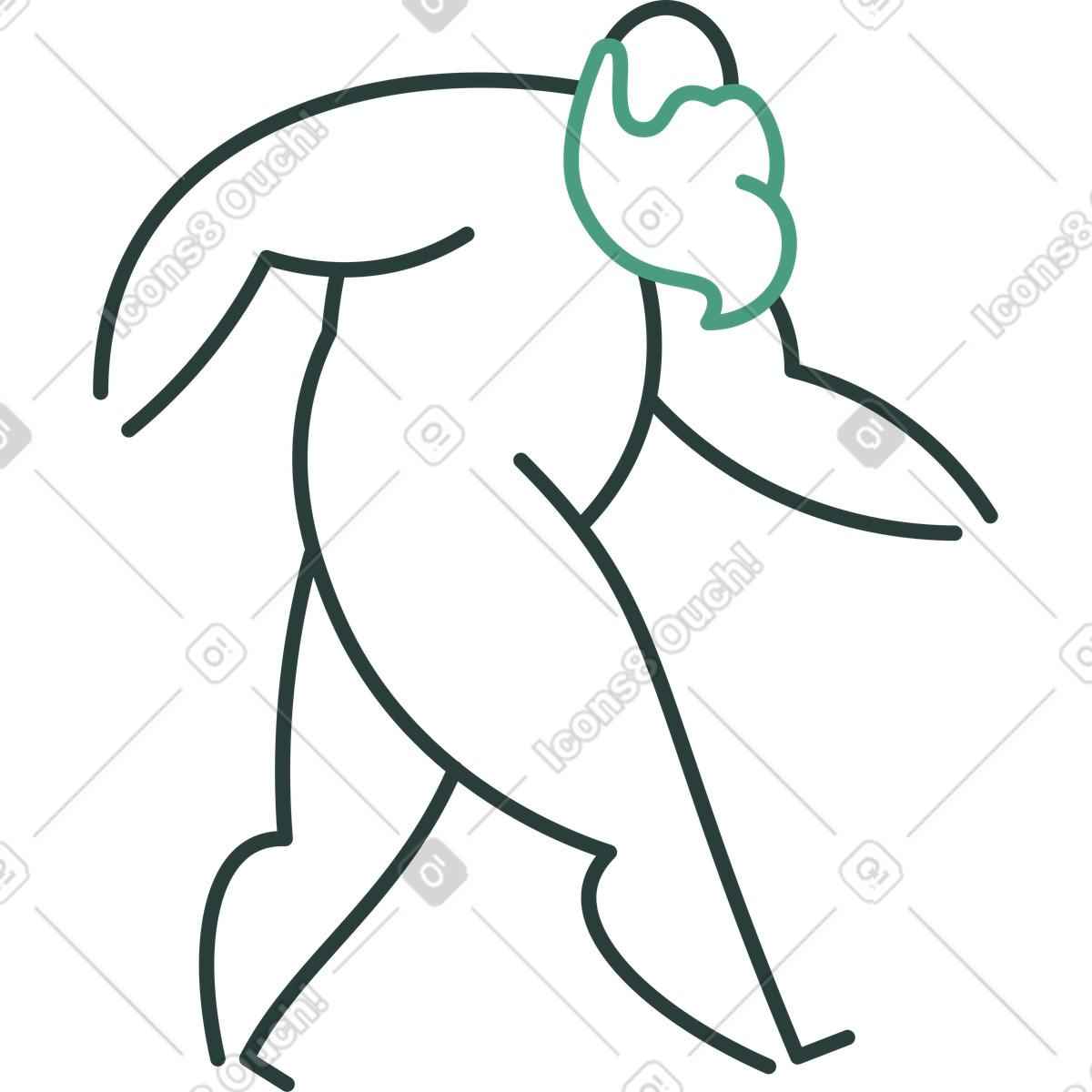 Nonno va illustrazione in stile Macaroni scarica in PNG, SVG