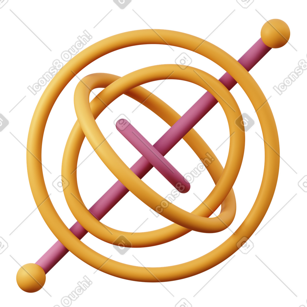 Ilustración Gyroscope en estilo 3D Sugary a descargar en PNG y SVG