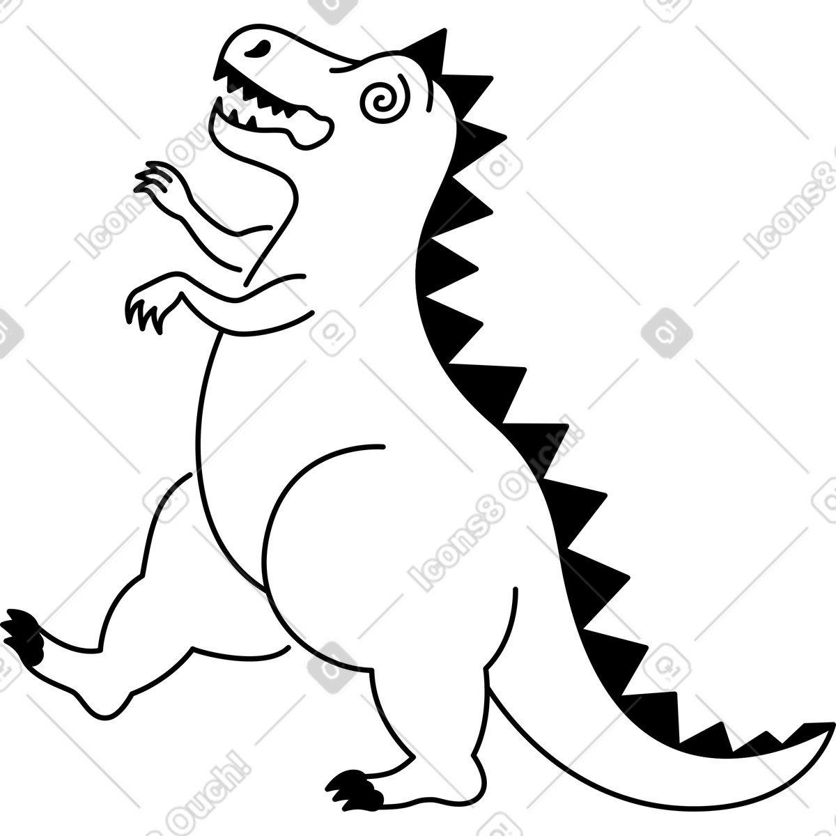 Dinosauro illustrazione in stile Transistor scarica in PNG, SVG