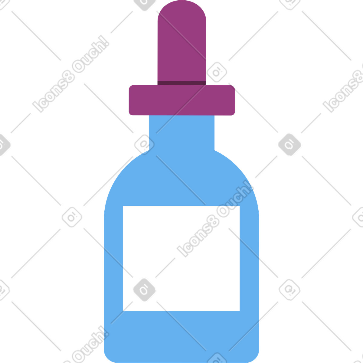 Bottle of serum illustration in Sammy style download in PNG, SVG