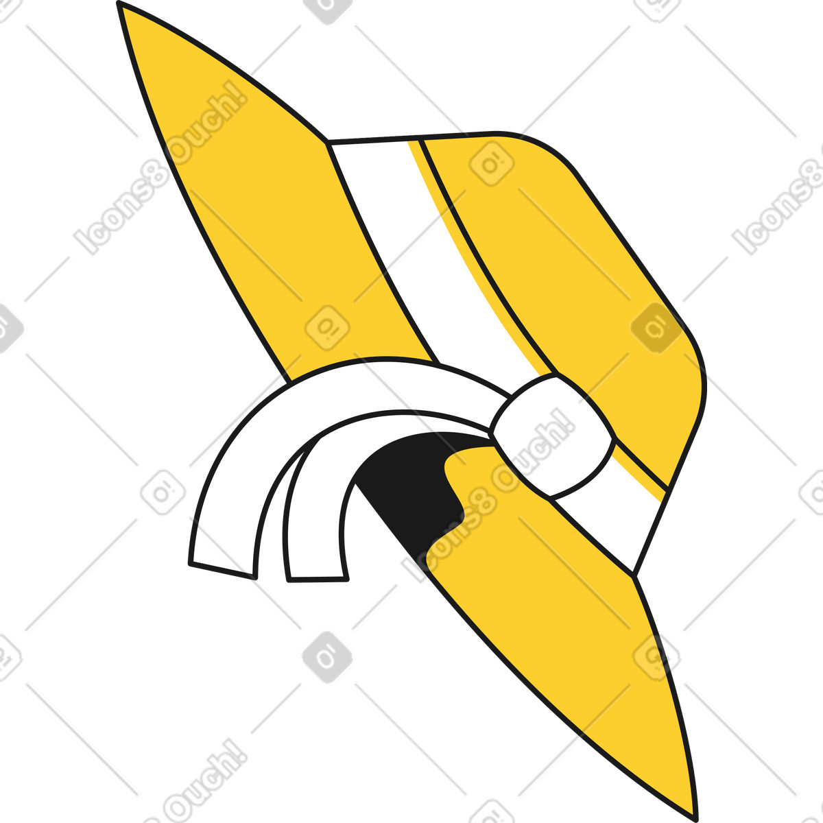 Taxi 스타일의 노란 모자 일러스트레이션 PNG, SVG 다운로드