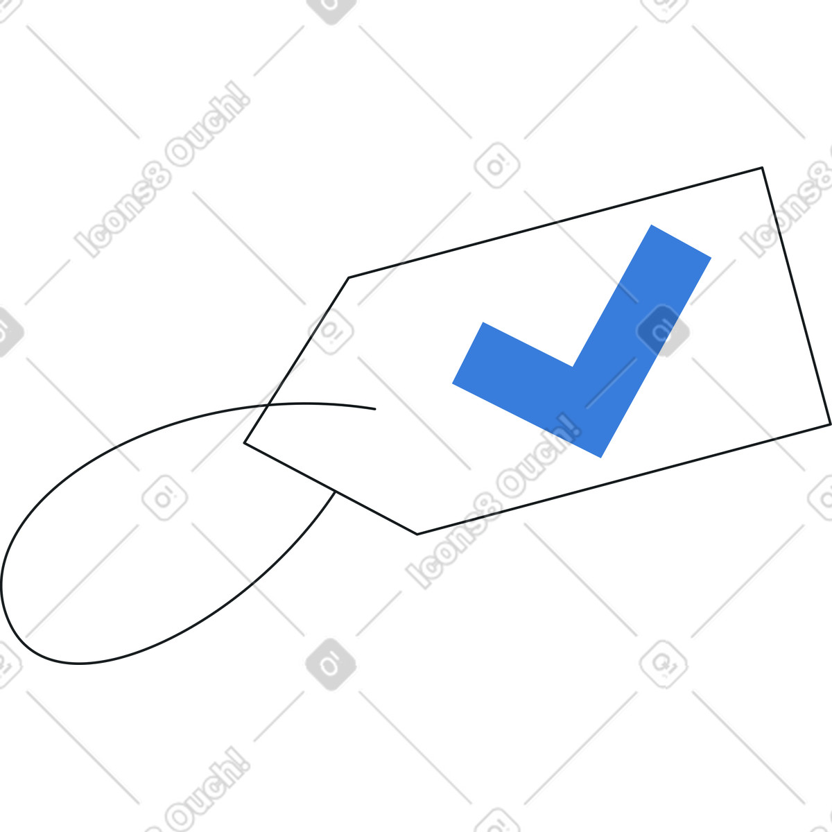 Tag with checkmark illustration in Midnight style download in PNG, SVG