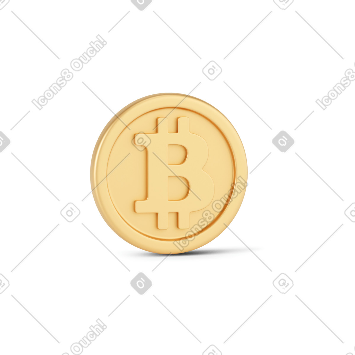 Fronte bitcoin in piedi illustrazione stile 3D Business scarica PNG, SVG