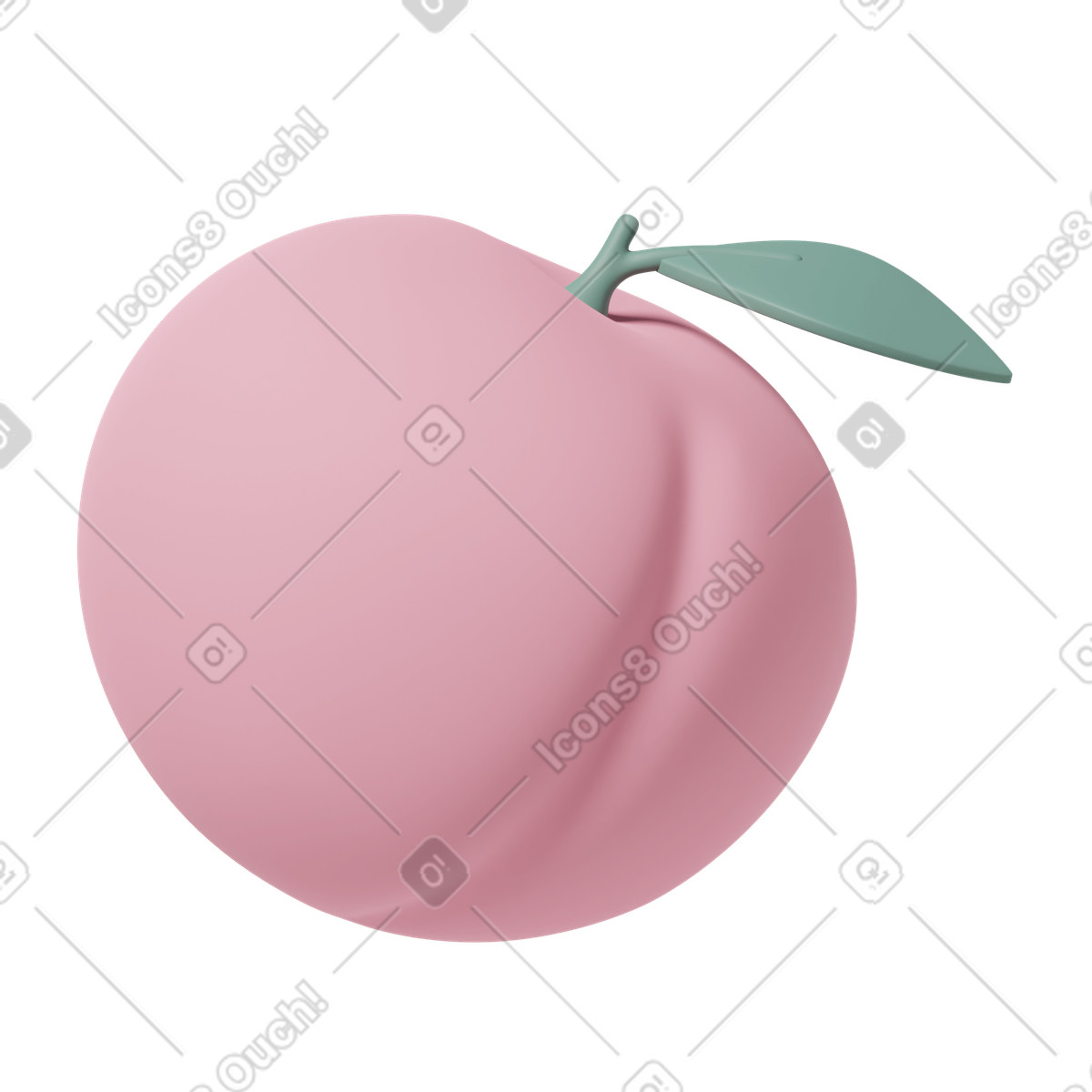 3D Casual life スタイルの Pink peach のイラストをPNG、SVG形式でダウンロード