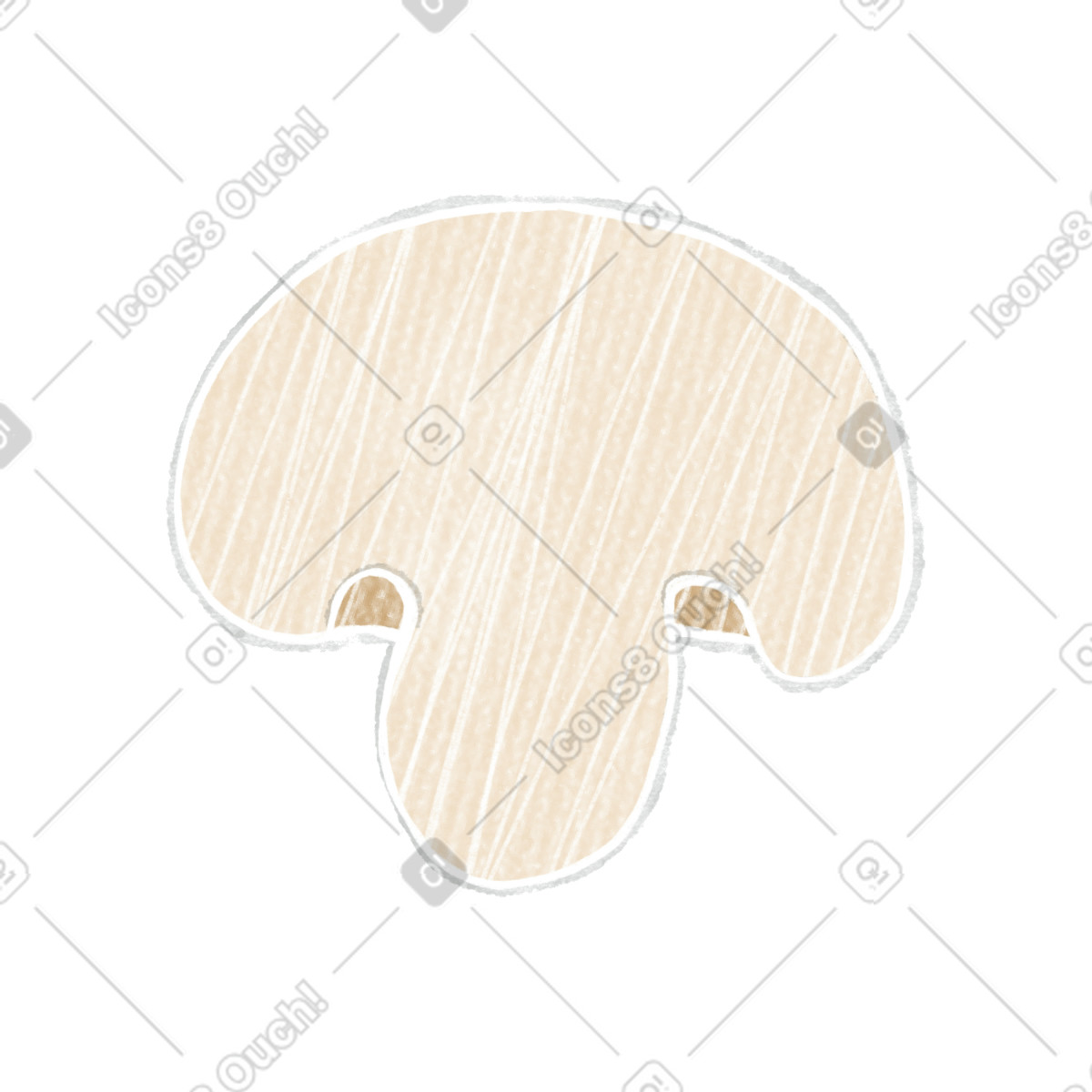 Sectioned champignon illustration in Crafty style download in PNG, SVG